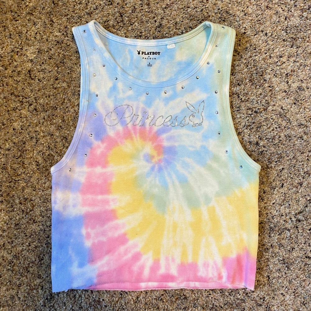Womens Tie-dye Cropped Tank